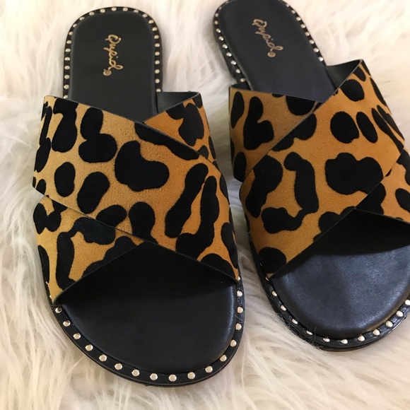 Qupid Leopard Bossy Sandals - Picture 8 of 16